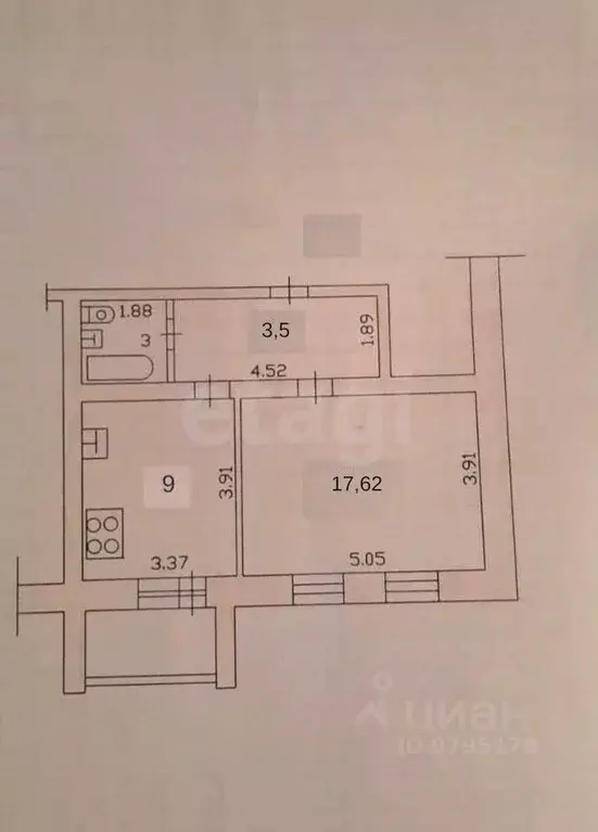 1-к кв. Татарстан, Казань ул. Бурхана Шахиди, 1/15 (32.0 м) - Фото 1