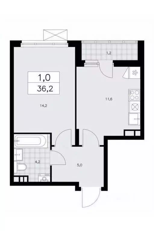 1-к кв. Москва ул. Лобановский Лес, 7 (36.2 м) - Фото 2