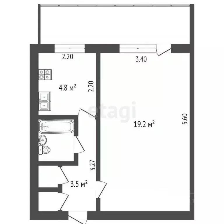 1-к кв. Крым, Бахчисарай ул. Крымская, 6 (30.9 м) - Фото 1