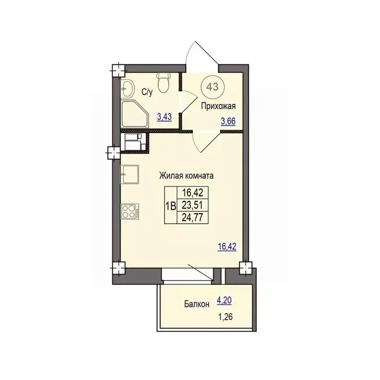 1-к кв. Псковская область, Псковский район, Завеличенская волость, д. ... - Фото 1