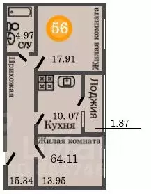 2-к кв. Калининградская область, Калининград ул. Генерал-фельдмаршала ... - Фото 0