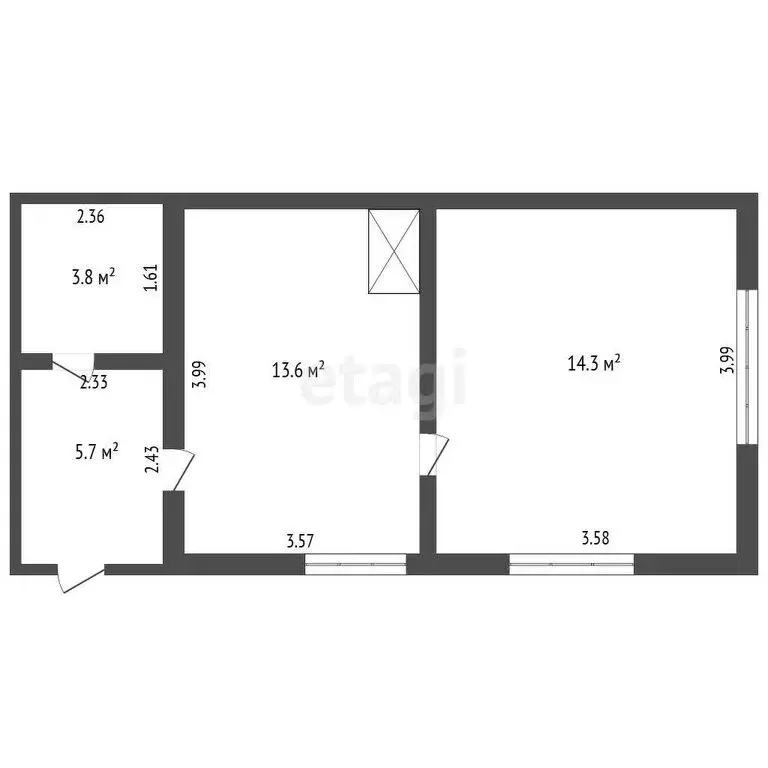 2-комнатная квартира: село Правокумское, улица Мира, 13 (37.4 м) - Фото 0
