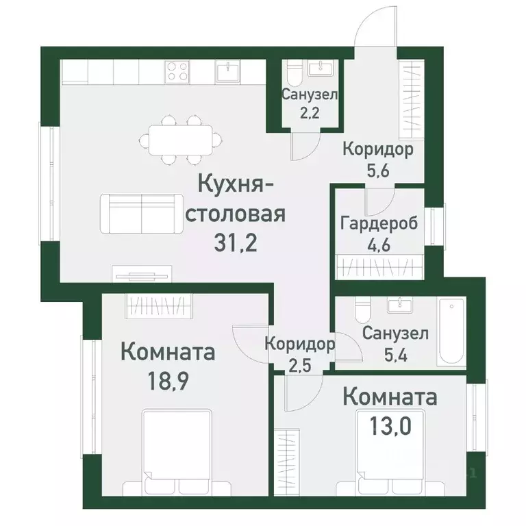 2-к кв. Челябинская область, Челябинский городской округ, пос. ... - Фото 0