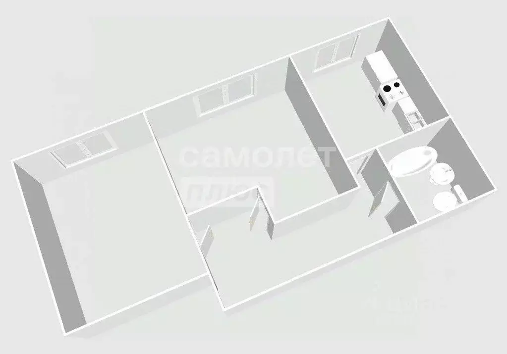 2-к кв. Пензенская область, Пенза ул. Пушанина, 38 (46.4 м) - Фото 2