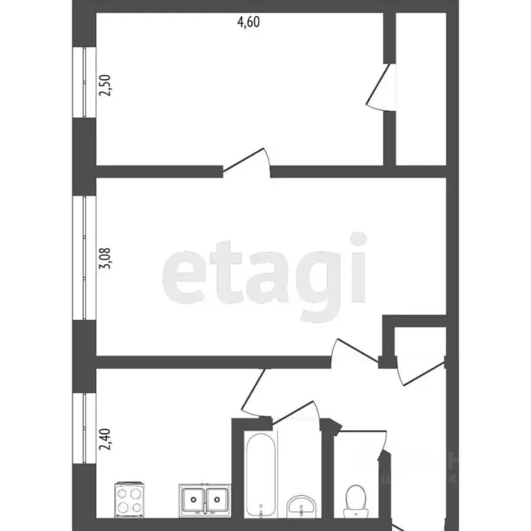 2-к кв. Санкт-Петербург Новосибирская ул., 11 (44.4 м) - Фото 1