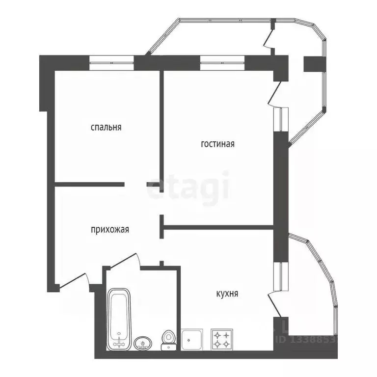 2-к кв. Красноярский край, Красноярск ул. Академика Павлова, 27А (58.6 ... - Фото 2