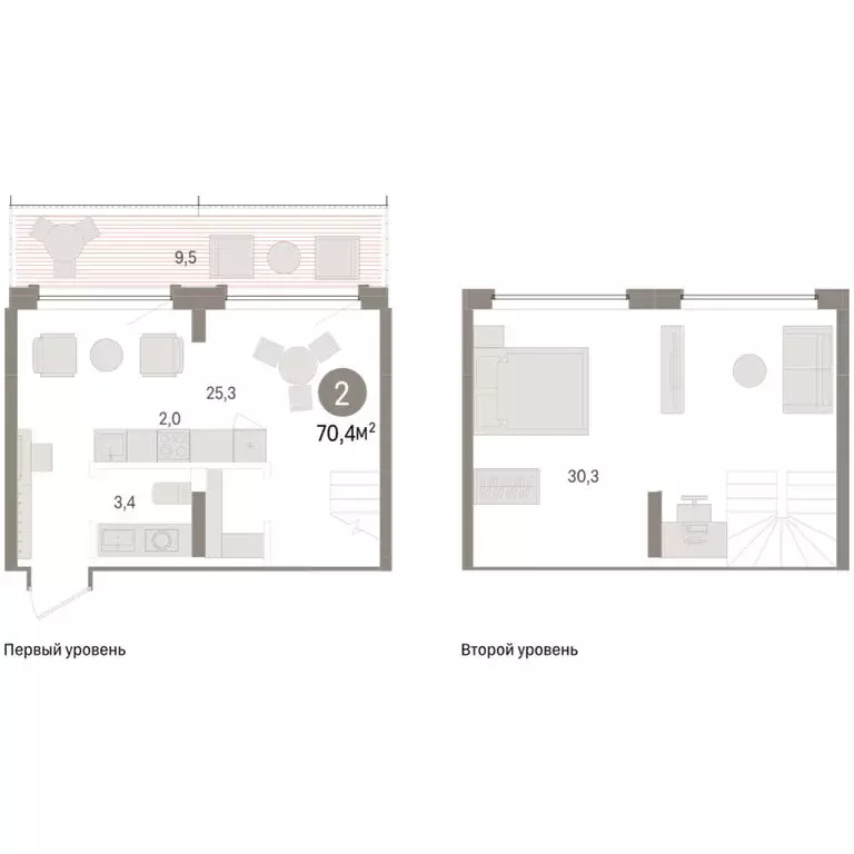 2-комнатная квартира: Тюмень, Причальная улица, 5 (70.43 м) - Фото 2