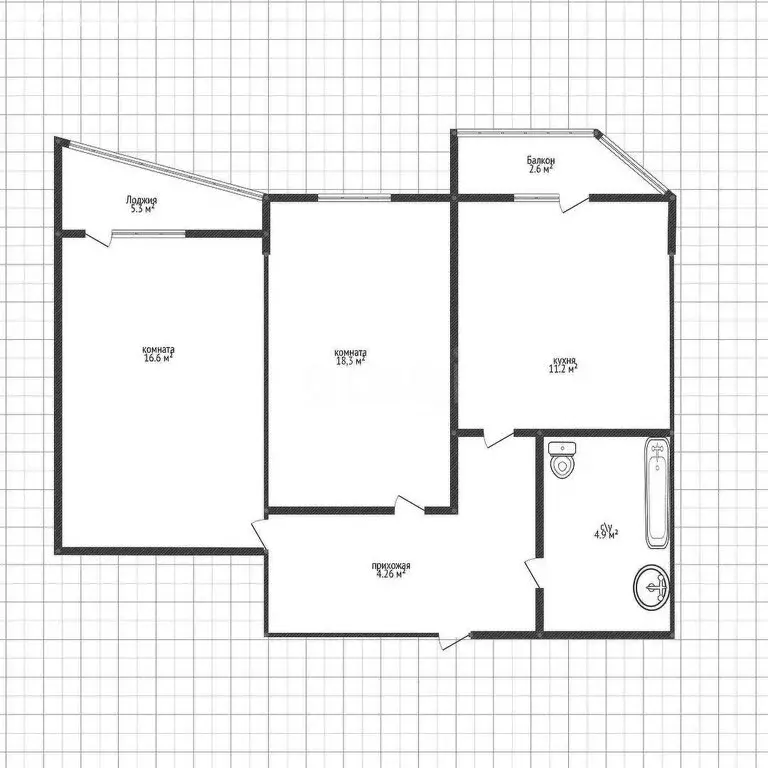 2-комнатная квартира: Краснодар, улица Цезаря Куникова, 24к2 (67.5 м) - Фото 0