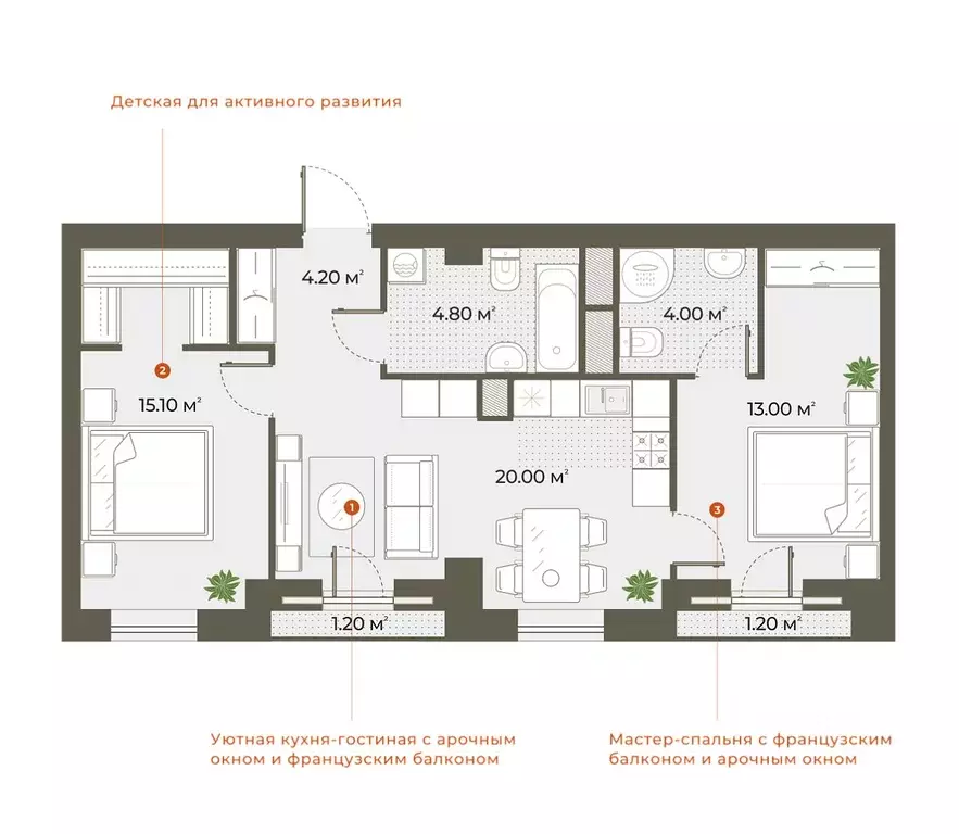 2-к кв. Санкт-Петербург Зеленогорская ул., 3 (62.0 м) - Фото 0