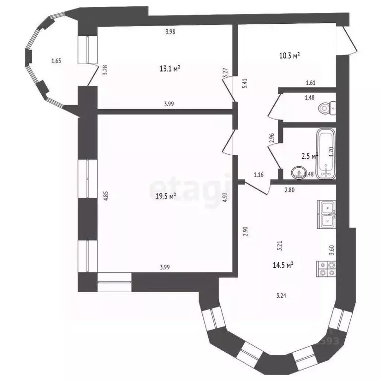 2-к кв. Чувашия, Чебоксары Московский просп., 19к8 (61.3 м) - Фото 2