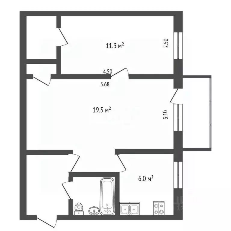 2-к кв. Москва ул. Каховка, 13К5 (45.1 м) - Фото 1