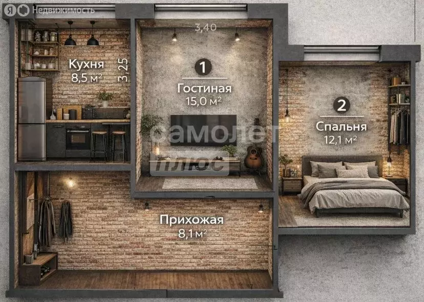 2-комнатная квартира: Омск, улица Химиков, 6к3 (54 м) - Фото 1