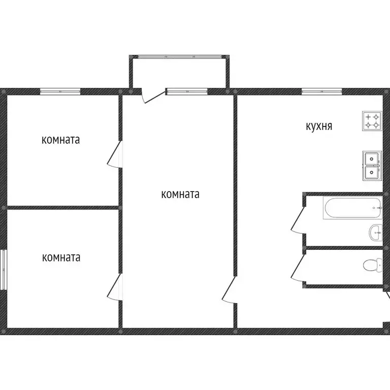 3-комнатная квартира: Черногорск, Советская улица, 92 (59.4 м) - Фото 0