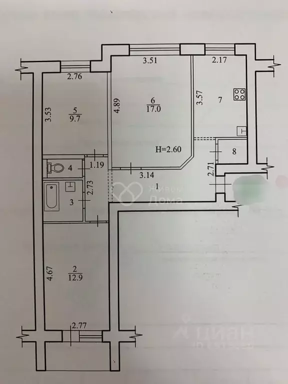 3-к кв. Волгоградская область, Волгоград ул. Кастерина, 2 (63.5 м) - Фото 1
