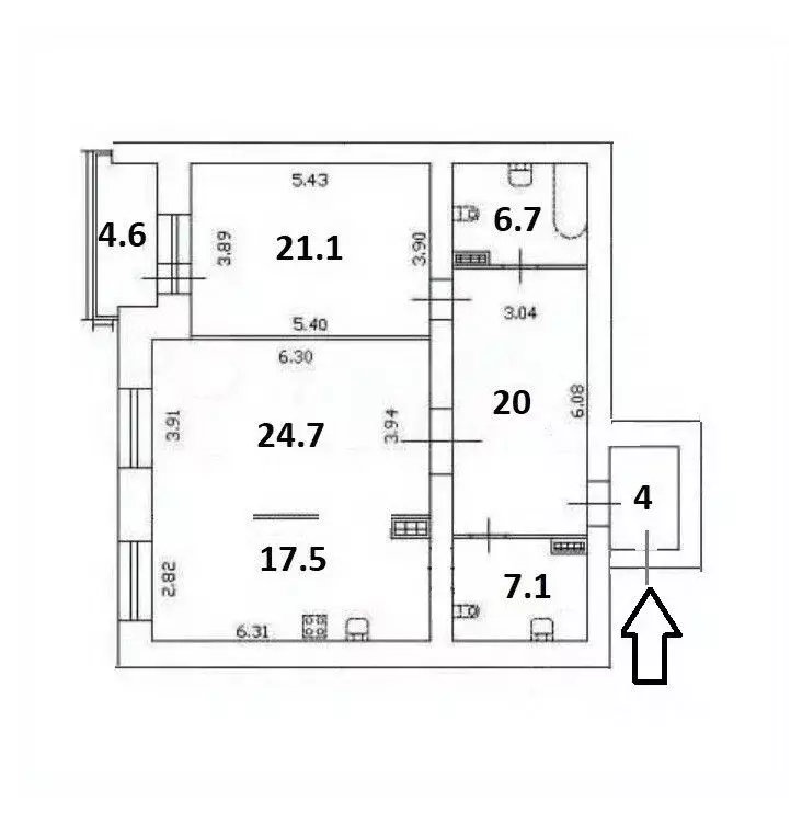 2-к кв. Санкт-Петербург ул. Бадаева, 6к1 (99.1 м) - Фото 1