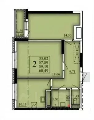 2-к кв. Башкортостан, Уфа Затон-Восточный жилрайон, Паруса жилой ... - Фото 1