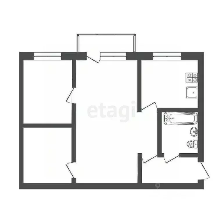 2-к кв. Тульская область, Узловая 50 лет Октября кв-л, 13 (45.0 м) - Фото 2