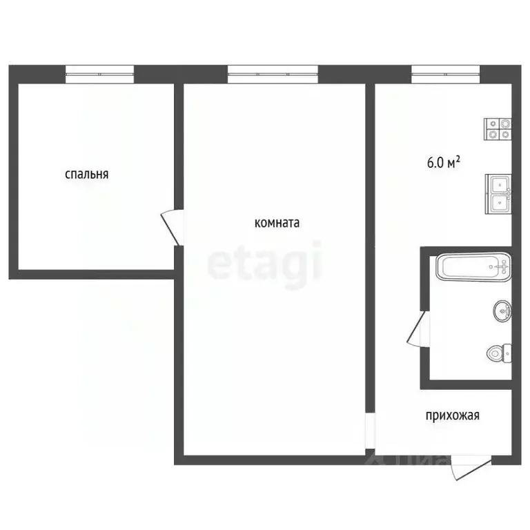 2-к кв. Московская область, Клин ул. Чайковского, 66к3 (40.2 м) - Фото 2