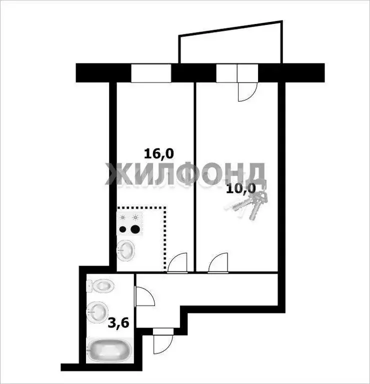 1-комнатная квартира: посёлок Октябрьский, улица Согласия, 5 (43.2 м) - Фото 0