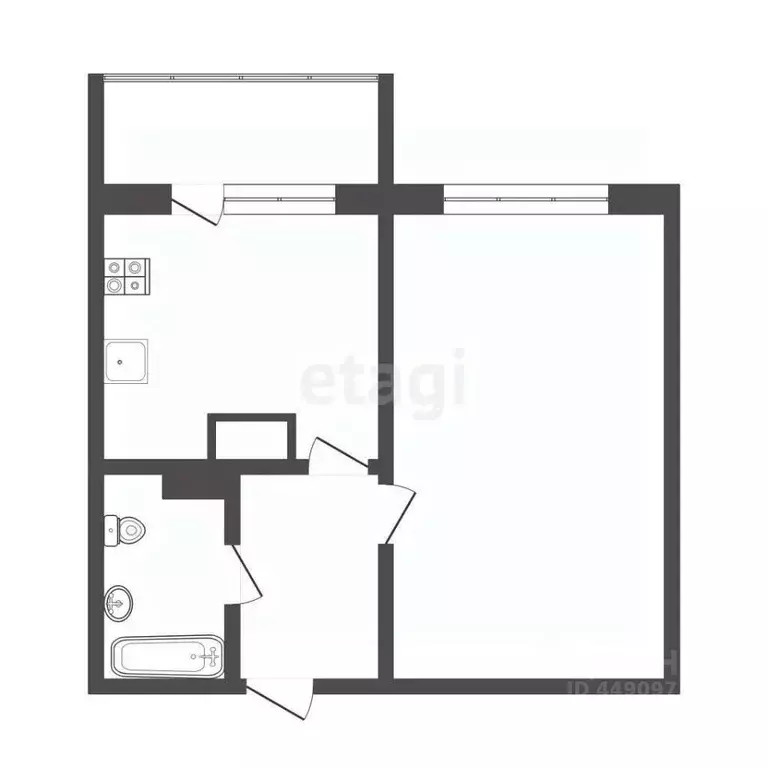 1-к кв. Смоленская область, Смоленск ул. Валентины Гризодубовой, 1б ... - Фото 2