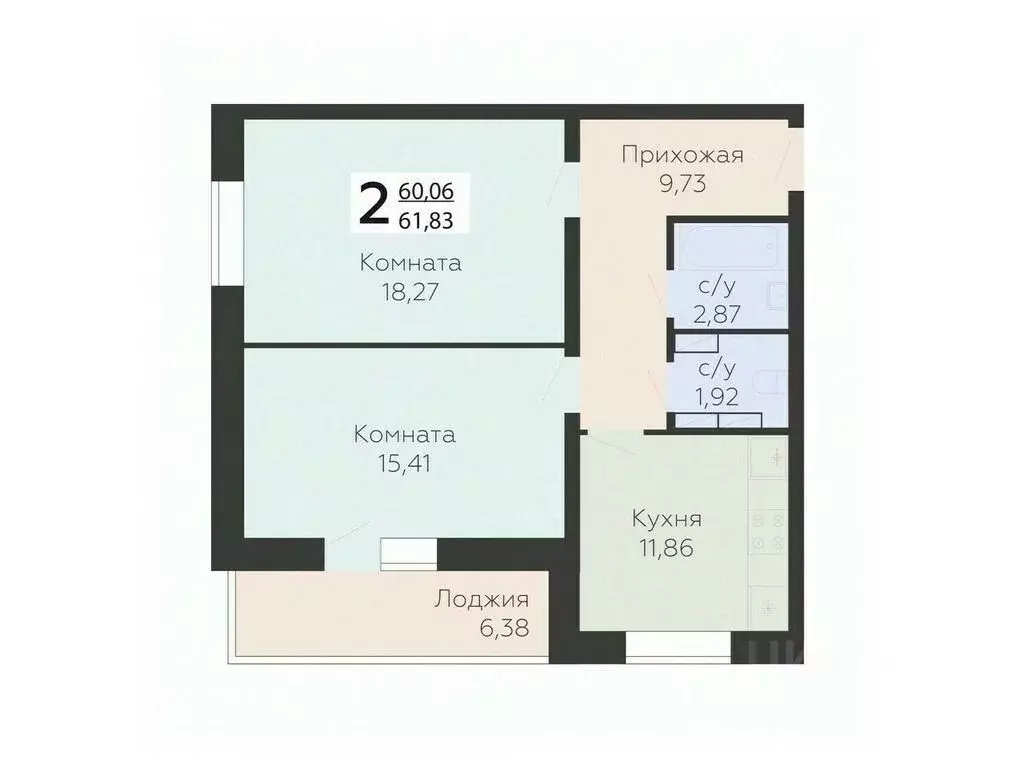 2-к кв. Орловская область, Орел ул. Панчука, 83Б (61.83 м) - Фото 0