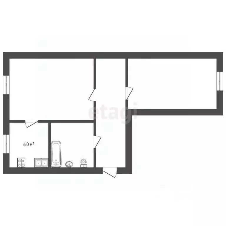2-к кв. Тюменская область, Тюмень ул. Республики, 86 (43.0 м) - Фото 2