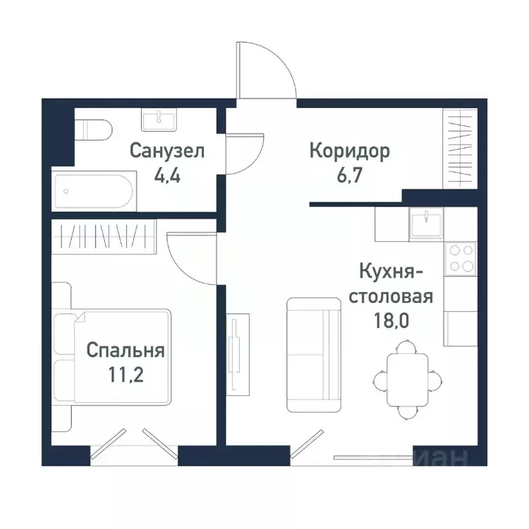 1-к кв. Челябинская область, Челябинский городской округ, пос. ... - Фото 1