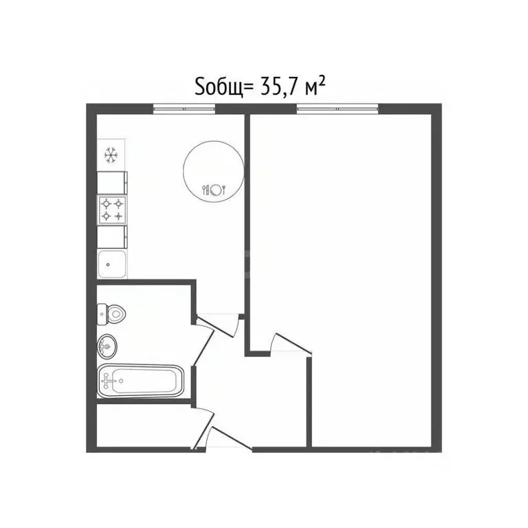 1-к кв. Брянская область, Клинцы ул. Кирова, 126 (35.7 м) - Фото 2