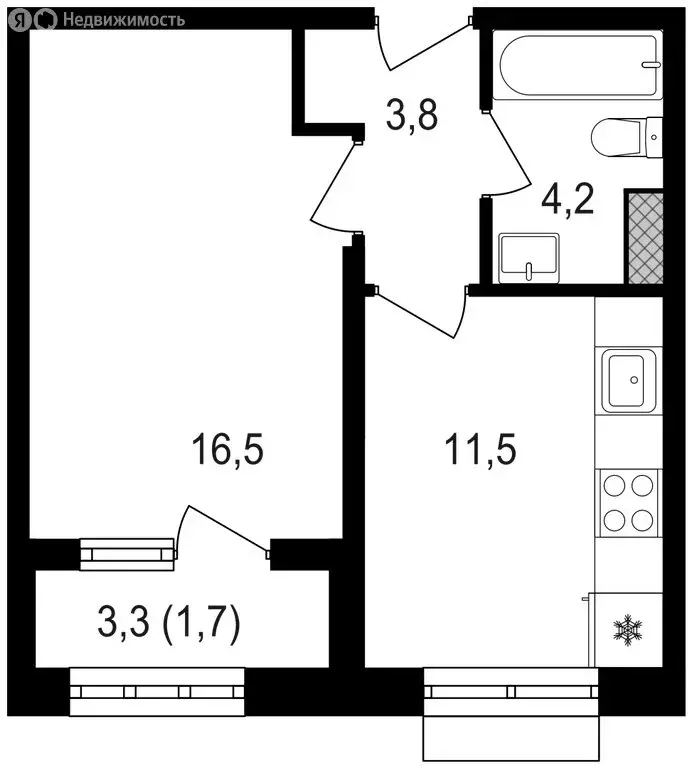 1-комнатная квартира: Москва, Михалковская улица, 48с8 (37.7 м) - Фото 0