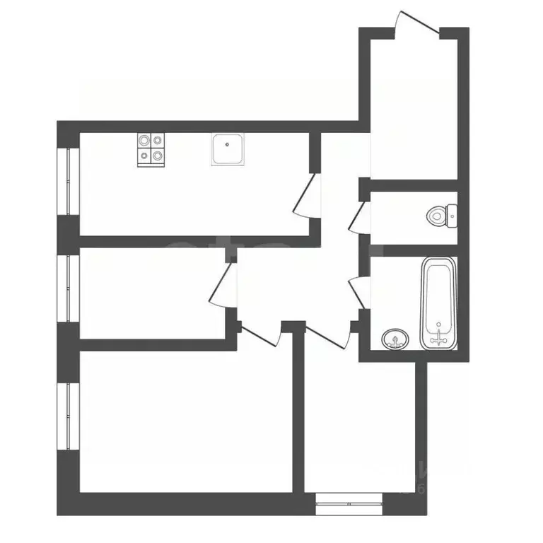 3-к кв. Тульская область, Киреевск Брусяновский мкр, 4 (53.9 м) - Фото 2
