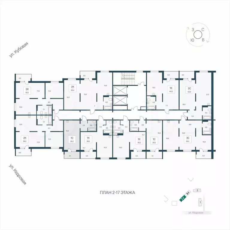 Квартира-студия, 29,2 м, 13/17 эт. - Фото 1