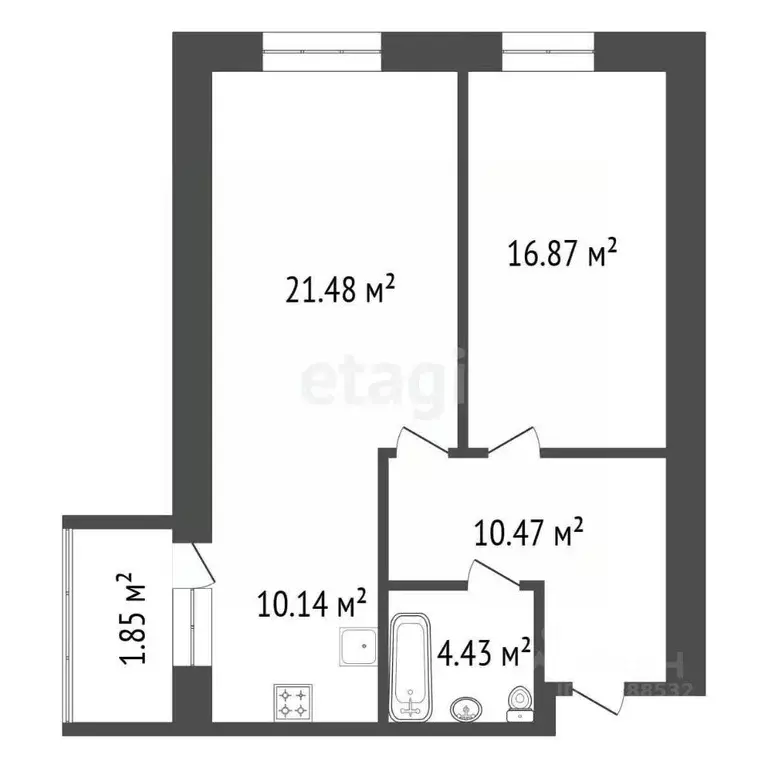 2-к кв. Красноярский край, Красноярск ул. Елены Стасовой, 38Д (63.1 м) - Фото 2