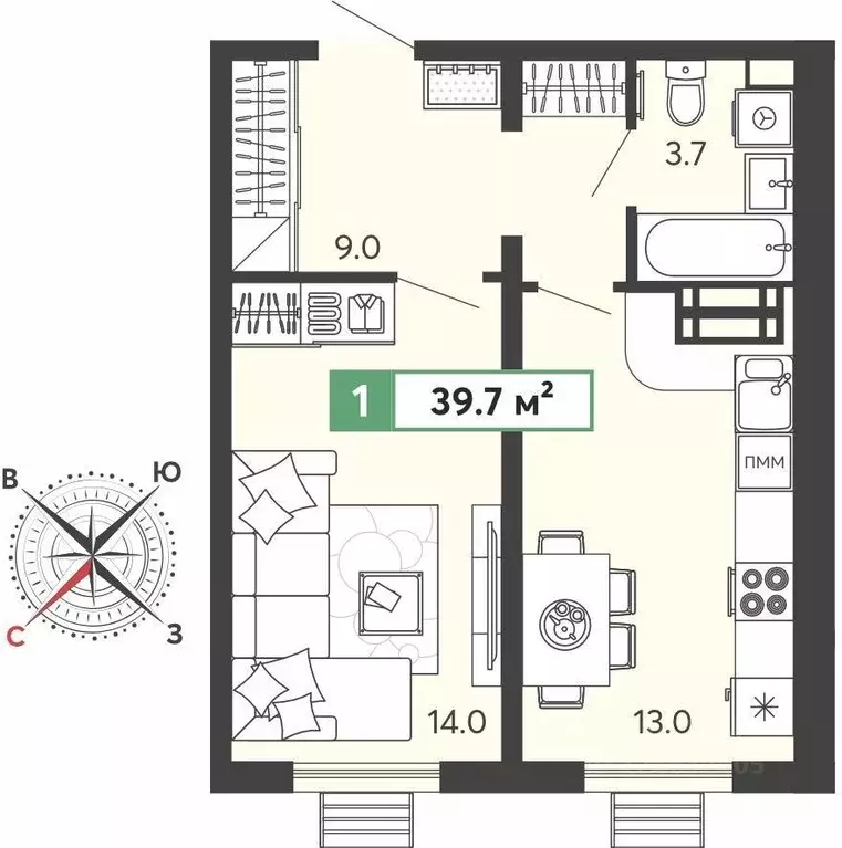 1-к кв. Пензенская область, Пензенский район, Засечный сельсовет, с. ... - Фото 1