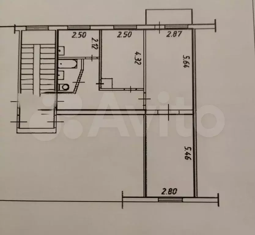 3-к. квартира, 59 м, 2/5 эт. - Фото 0