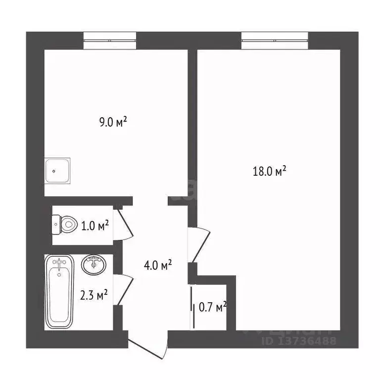 1-к кв. Амурская область, Тында Амурская ул., 33 (39.7 м) - Фото 2