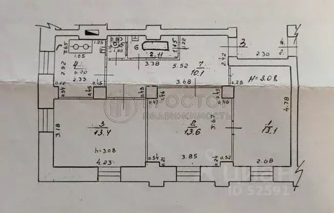 3-к кв. Московская область, Чехов ул. Чехова, 13 (59.7 м) - Фото 1