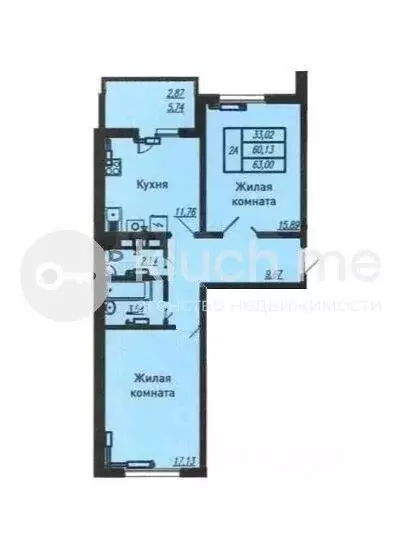 2-к кв. Татарстан, Казань ул. Баки Урманче, 11к3 (60.0 м) - Фото 1