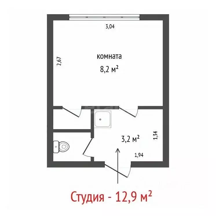 Студия Свердловская область, Екатеринбург ул. Хвойная, 76к2 (12.9 м) - Фото 2
