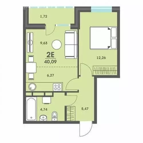 2-комнатная квартира: Пермь, улица Овчинникова, 15А (38.3 м) - Фото 1