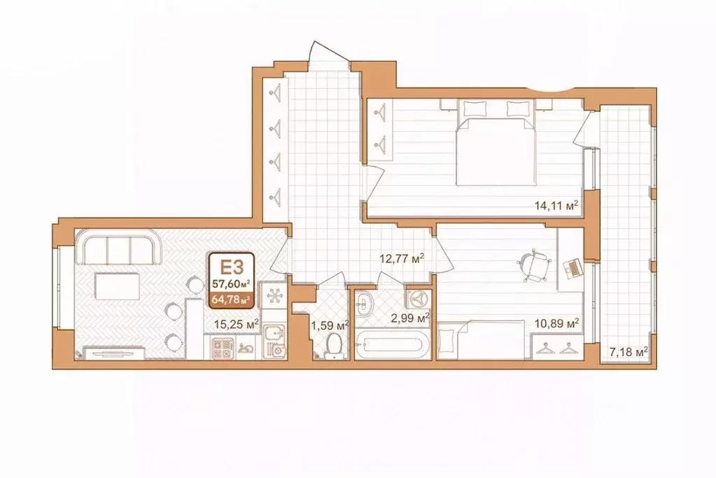 2-к кв. Тульская область, Тула проезд 2-й Клинской, 8 (54.2 м) - Фото 0