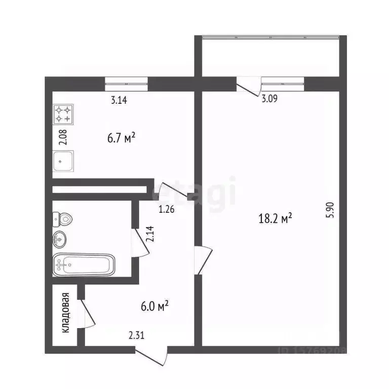 1-к кв. Коми, Сыктывкар Тентюковская ул., 103 (35.3 м) - Фото 1