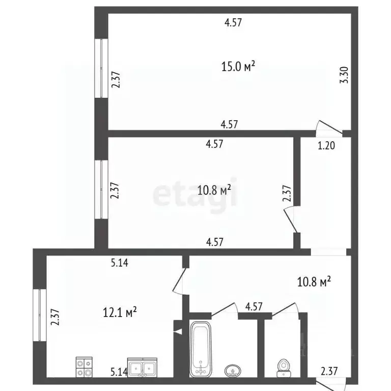 2-к кв. Ямало-Ненецкий АО, Пуровский район, Уренгой пгт, 5-й мкр 47 ... - Фото 2