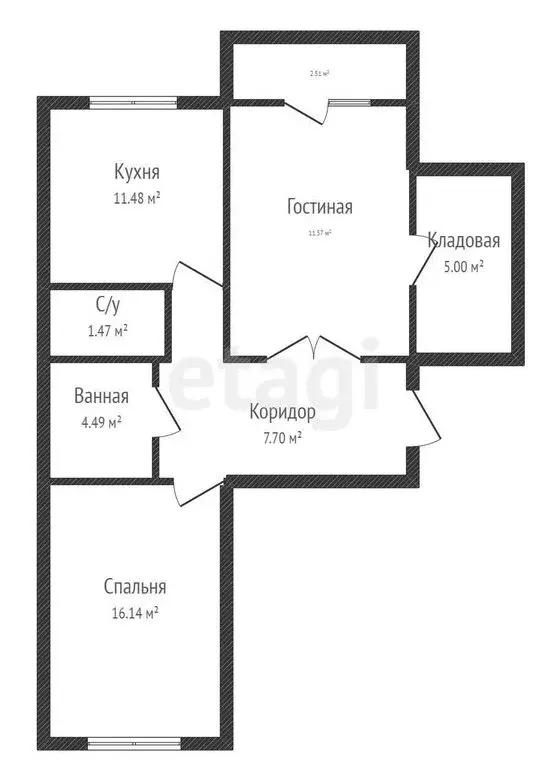 2-комнатная квартира: Новая Адыгея, Береговая улица, 1к12 (57.1 м) - Фото 1
