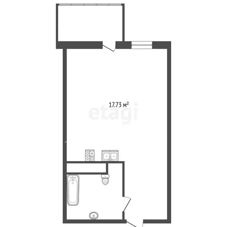 Квартира-студия: Виллозское городское поселение, посёлок Новогорелово, ... - Фото 1