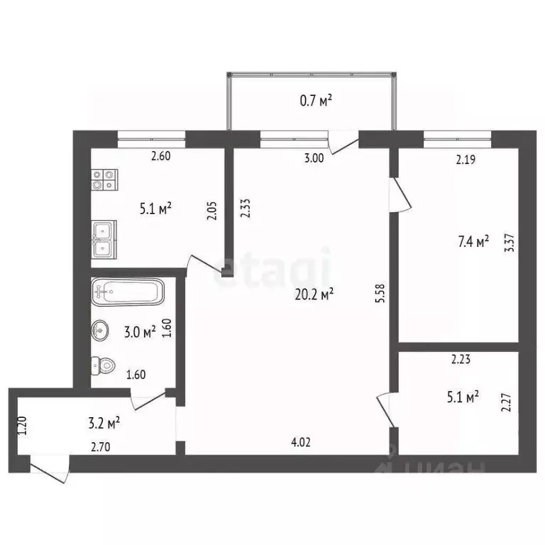2-к кв. Мордовия, Саранск городской округ, Ялга рп ул. Мичурина, 6 ... - Фото 1