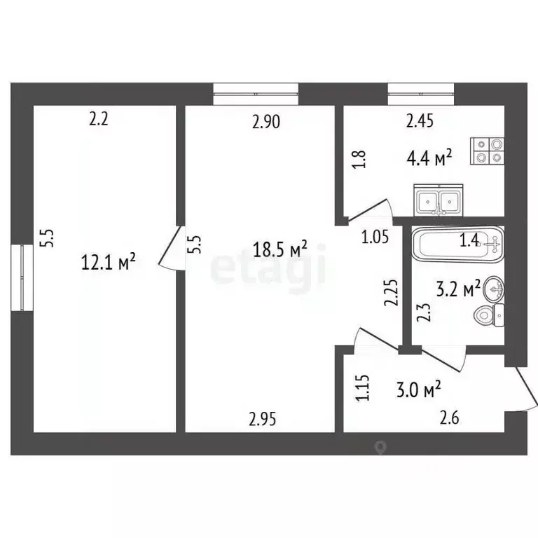 2-к кв. Краснодарский край, Геленджик городской округ, с. Кабардинка ... - Фото 1