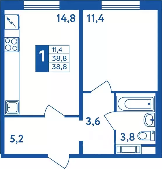 1-к кв. Башкортостан, Уфа Дема жилрайон, Новая Дема жилой комплекс ... - Фото 1