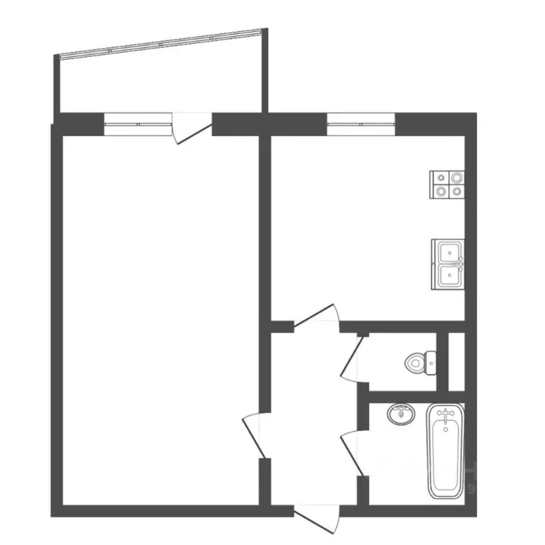 1-к кв. Тюменская область, Тюмень проезд Стахановцев, 1 (32.9 м) - Фото 2