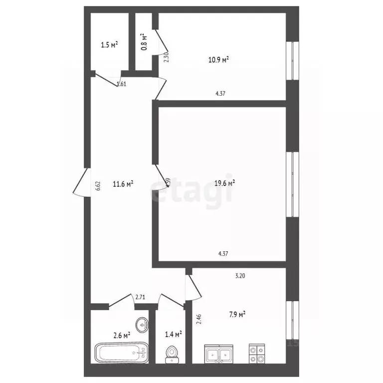 2-к кв. Ямало-Ненецкий АО, Тарко-Сале Пуровский район, Пуровск мкр, ... - Фото 2