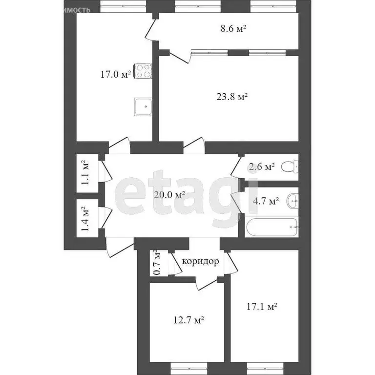 3-комнатная квартира: Севастополь, проспект Героев Сталинграда, 63 ... - Фото 1